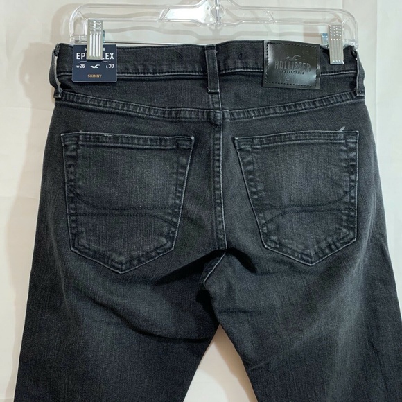 Hollister Men's NWT Epic Flex Skinny Jeans in Black 26" Waist x 30" - Picture 3 of 4